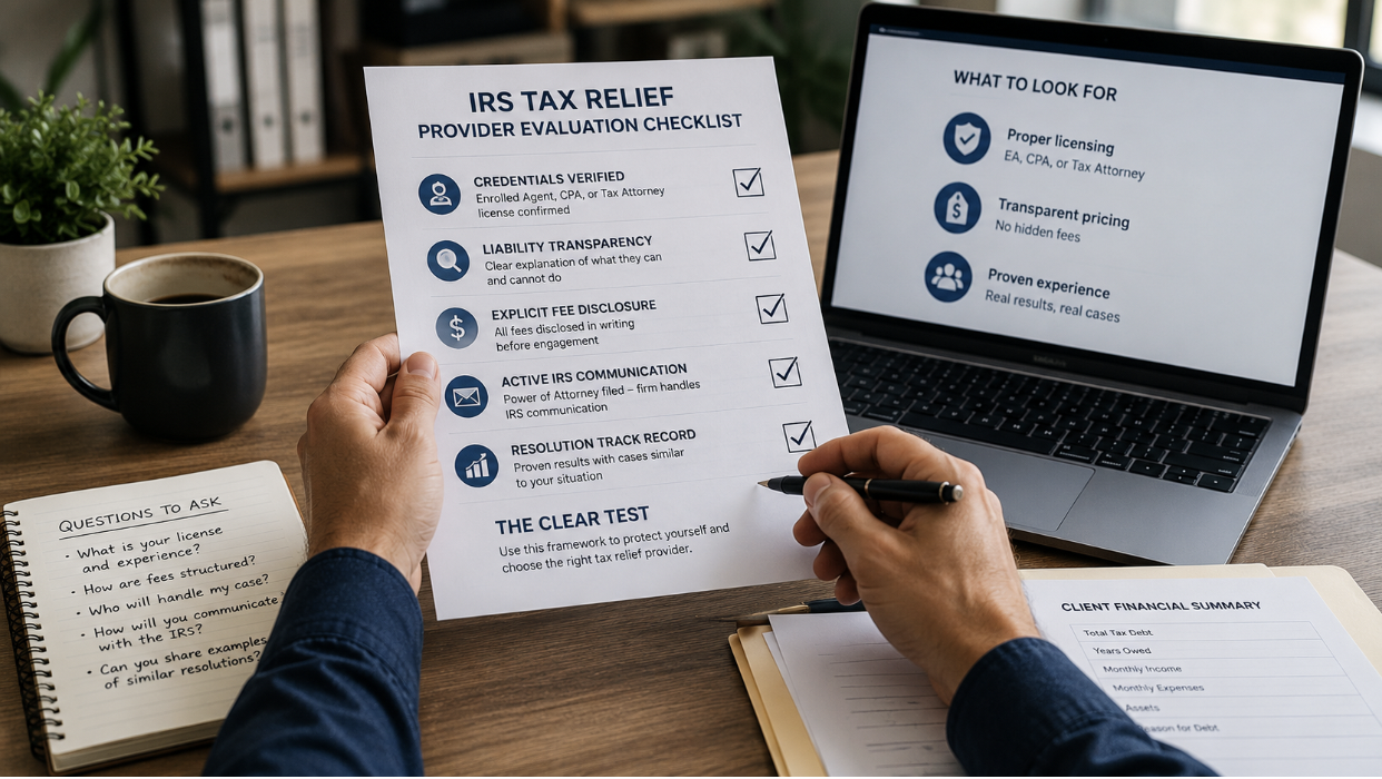 How to Evaluate IRS Tax Relief Providers Without Getting Burned: A Practitioner’s Framework